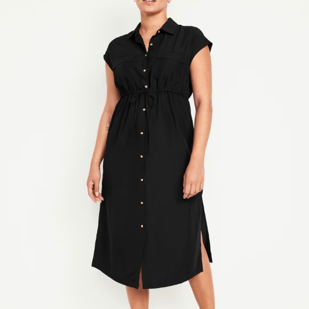 NWT! Maternity Dolman Sleeve Utility Midi Dress